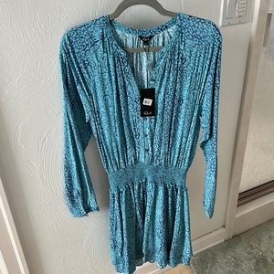 NWT rails jasmine jewel cheetah dress blue and turquoise